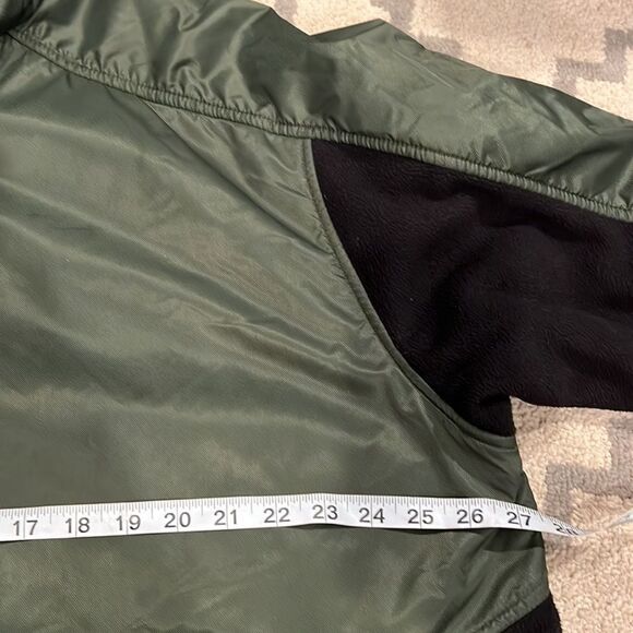 VTG 90s Nike Fleece lined with fleece sleeves army green jacket size L in EUC - Picture 7 of 10
